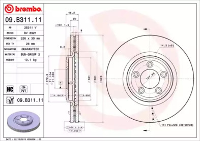 Дисковой тормозной механизм BREMBO для JAGUAR XF SPORTBRAKE (X250) 3.0 D