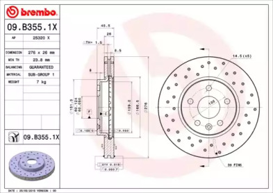 Дисковой тормозной механизм BREMBO для CHEVROLET CRUZE Station Wagon (J308) 1.4
