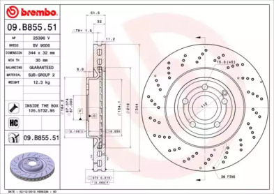 Тормозной диск BREMBO для MERCEDES-BENZ CLS (C218) CLS 400 (218.361)