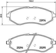 Тормозные колодки BREMBO для CHEVROLET KALOS 1.2