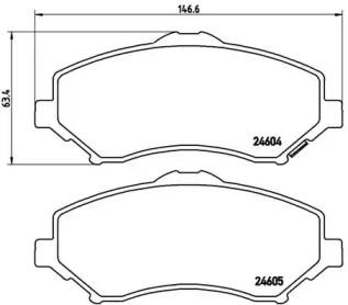 Тормозные колодки BREMBO для DODGE JOURNEY 2.4 ECO+