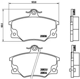Тормозные колодки BREMBO для ALFA ROMEO 146 (930_) 1.7 i.e. 16V (930.B1)