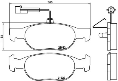 Тормозные колодки BREMBO для ALFA ROMEO 146 (930_) 1.7 i.e. 16V (930.B1)