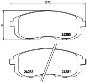 Тормозные колодки BREMBO для NISSAN CUBE (Z12) 1.5 dCi