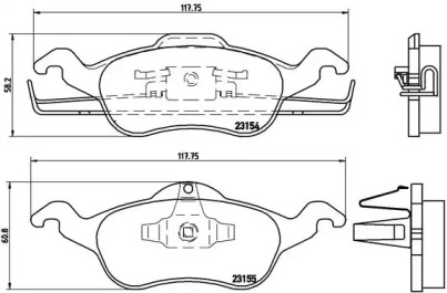 Тормозные колодки BREMBO для FORD FOCUS седан (DFW) 1.8 16V