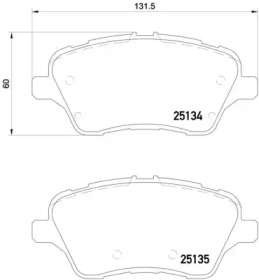 Тормозные колодки BREMBO для FORD FIESTA VI 1.5 TDCi