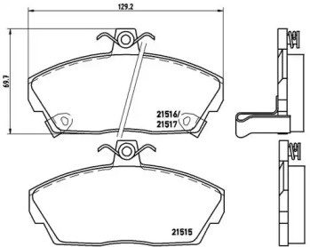 Тормозные колодки BREMBO для HONDA CIVIC VII купе (EM2) 1.6 i
