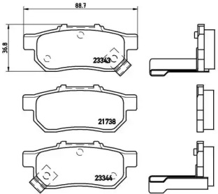 Тормозные колодки BREMBO для HONDA JAZZ II (GD_, GE3, GE2) 1.3 (GD1)