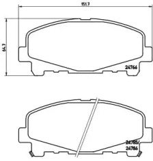 Тормозные колодки BREMBO для HONDA ACCORD VIII универсал (CW) 2.2 i-DTEC (CW3)