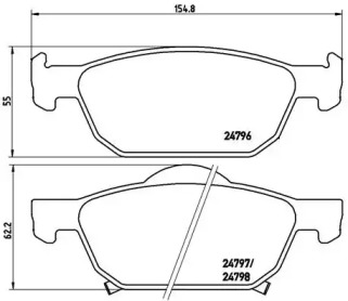 Тормозные колодки BREMBO для HONDA ACCORD VIII универсал (CW) 2.2 i-DTEC (CW3)