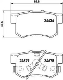 Тормозные колодки BREMBO для HONDA ACCORD VIII универсал (CW) 2.2 i-DTEC (CW3)