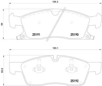 Запчасти для ТО BREMBO для DODGE DURANGO (WD) 5.7 AWD