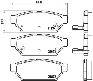 Тормозные колодки BREMBO для MITSUBISHI LANCER V (CB_A, CD_A, CE_A) 1.3 (CB1A)
