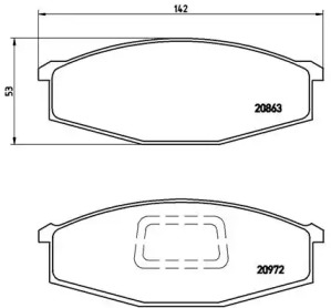 Тормозные колодки BREMBO для NISSAN PATROL III/1 Station Wagon (W160) 3.2 D (W160)
