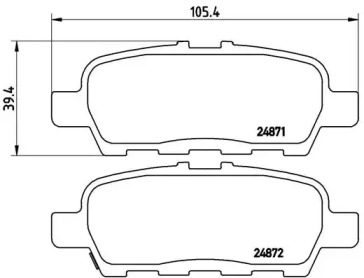 Тормозные колодки BREMBO для NISSAN MURANO III (Z52_) 3.5 V6