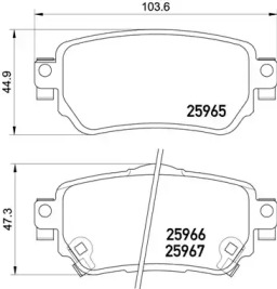 Дисковой тормозной механизм BREMBO для NISSAN QASHQAI II (J11, J11_) 1.6 dCi ALL MODE 4x4-i