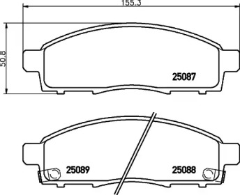 Тормозные колодки BREMBO для NISSAN NV200 / EVALIA автобус 1.5 dci (M20, M20M)