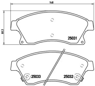 Дисковой тормозной механизм BREMBO для CHEVROLET CRUZE Station Wagon (J308) 1.4