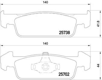 Тормозные колодки BREMBO для DACIA SANDERO II 1.2