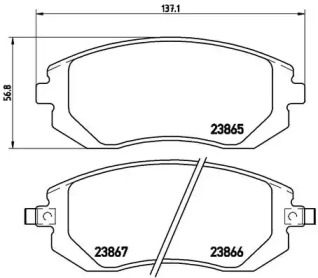 Тормозные колодки BREMBO для SUBARU IMPREZA седан (GD) 2.0 i R AWD (GD9)