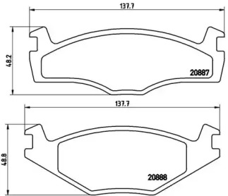 Тормозные колодки BREMBO для VW GOLF II (19E, 1G1) 1.8 i Cat Syncro