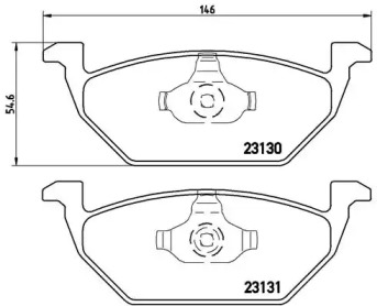 Тормозные колодки BREMBO для VW POLO (6R, 6C) 1.4 BiFuel