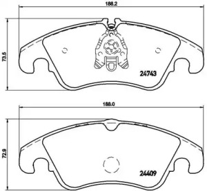 Дисковой тормозной механизм BREMBO для AUDI A4 Avant (8K5, B8) 2.0 TDI quattro