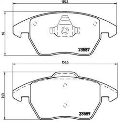 Тормозные колодки BREMBO для VW POLO (6R, 6C) 1.4 BiFuel