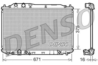 Водяной / масляный радиатор DENSO для HONDA CIVIC VIII седан (FD, FA) 1.3 Hybrid (FA3, FD3)