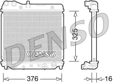 Водяной / масляный радиатор DENSO для HONDA JAZZ II (GD_, GE3, GE2) 1.2 i-DSI (GD5, GE2)