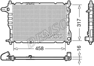 Водяной радиатор DENSO для CHEVROLET MATIZ (M200, M250) 0.8