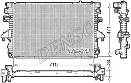 Водяной / масляный радиатор DENSO для VW MULTIVAN V (7HM, 7HN, 7HF, 7EF, 7EM, 7EN) 1.9 TDI