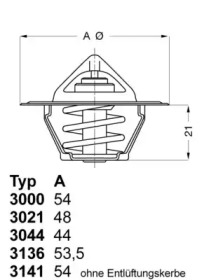 Термостат / прокладка WAHLER для SAAB 96 1.5 V4