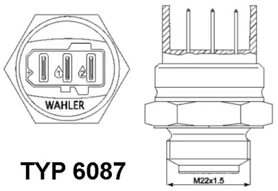 Выключатель / датчик WAHLER для VW TRANSPORTER IV c бортовой платформой/ходовая часть (70XD) 1.9 D