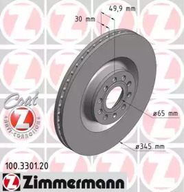 Тормозной диск ZIMMERMANN для VW GOLF VI (5K1) 2.0 TDI