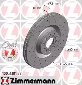 Тормозной диск ZIMMERMANN для VW GOLF VI (5K1) 2.0 TDI