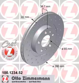 Дисковой тормозной механизм ZIMMERMANN для VW BORA Variant (1J6) 1.4 16V
