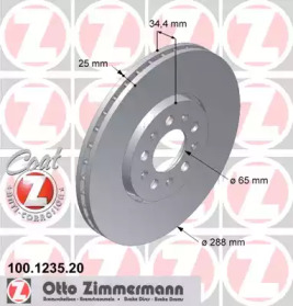 Тормозной диск ZIMMERMANN для VW POLO (6R, 6C) 1.2 TSI