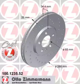 Тормозной диск ZIMMERMANN для VW POLO (6R, 6C) 1.2 TSI