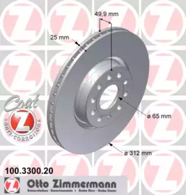 Тормозной диск ZIMMERMANN для VW CADDY IV Variant (SAB, SAJ) 2.0 TDI 4motion