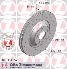 Тормозной диск ZIMMERMANN для AUDI A6 (4F2, C6) 2.8 FSI