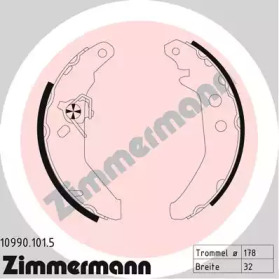 Барабанный тормозной механизм ZIMMERMANN для FORD FIESTA III (GFJ) 1.6