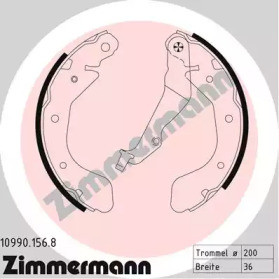 Барабанный тормозной механизм ZIMMERMANN для CHEVROLET KALOS 1.2