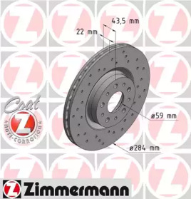 Тормозной диск ZIMMERMANN для ALFA ROMEO 164 (164_) 3.0 24V (164.K1)
