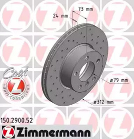 Тормозной диск ZIMMERMANN для BMW 3 (F30, F80) 320 i xDrive