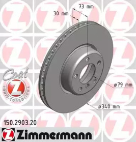 Тормозной диск ZIMMERMANN для BMW 3 (F30, F80) 320 i xDrive