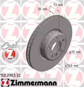 Тормозной диск ZIMMERMANN для BMW 3 (F30, F80) 320 i xDrive