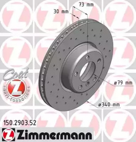 Тормозной диск ZIMMERMANN для BMW 3 (F30, F80) 320 i xDrive