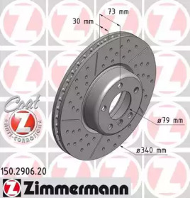 Тормозной диск ZIMMERMANN для BMW 3 (F30, F80) 320 i xDrive