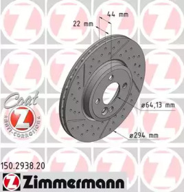 Дисковой тормозной механизм ZIMMERMANN для MINI MINI Кабриолет (R52) Cooper